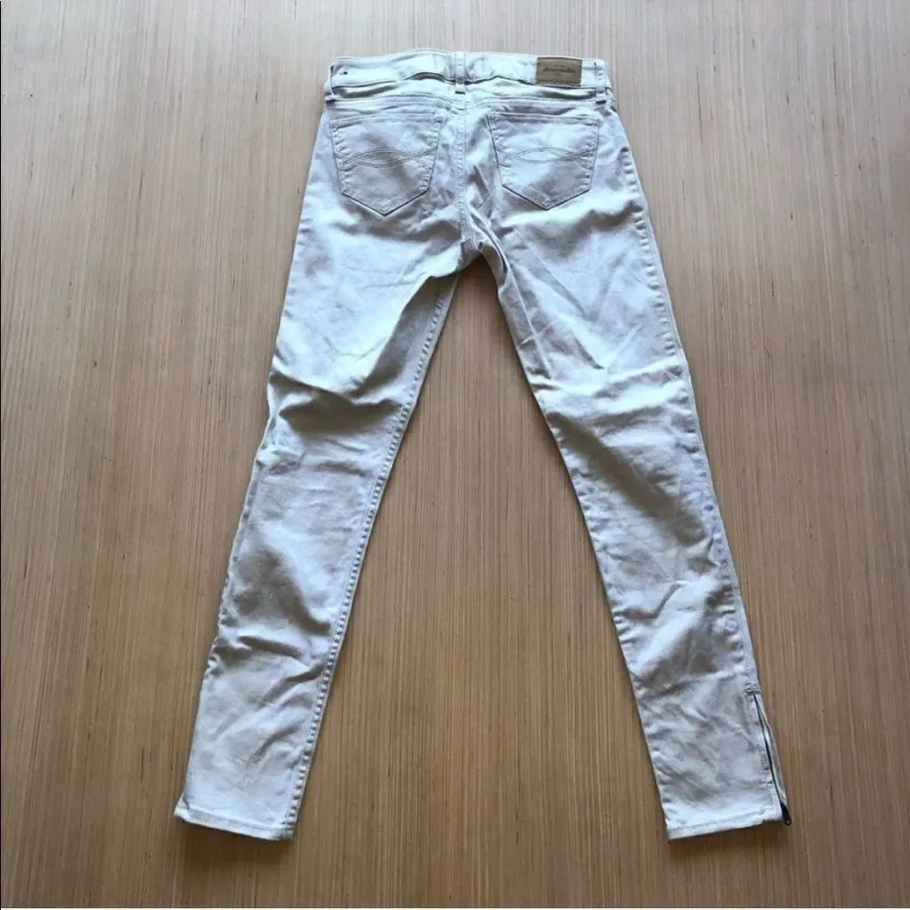 Abercrombie Tan Shimmery Skinny Jeans